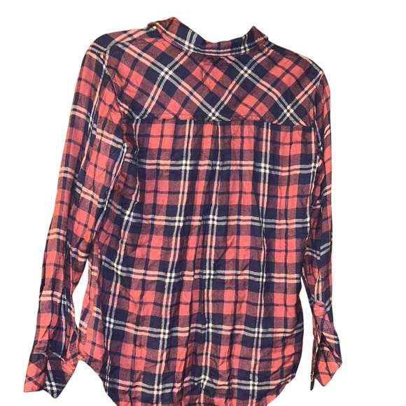 Woman rails hunter pink navy plaid button down shirt small s - Picture 2 of 3